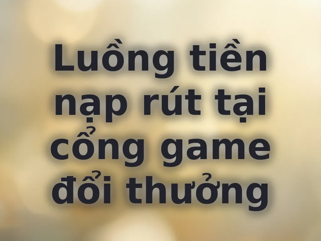 Luồng tiền nạp rút